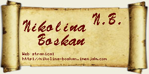 Nikolina Boškan vizit kartica
